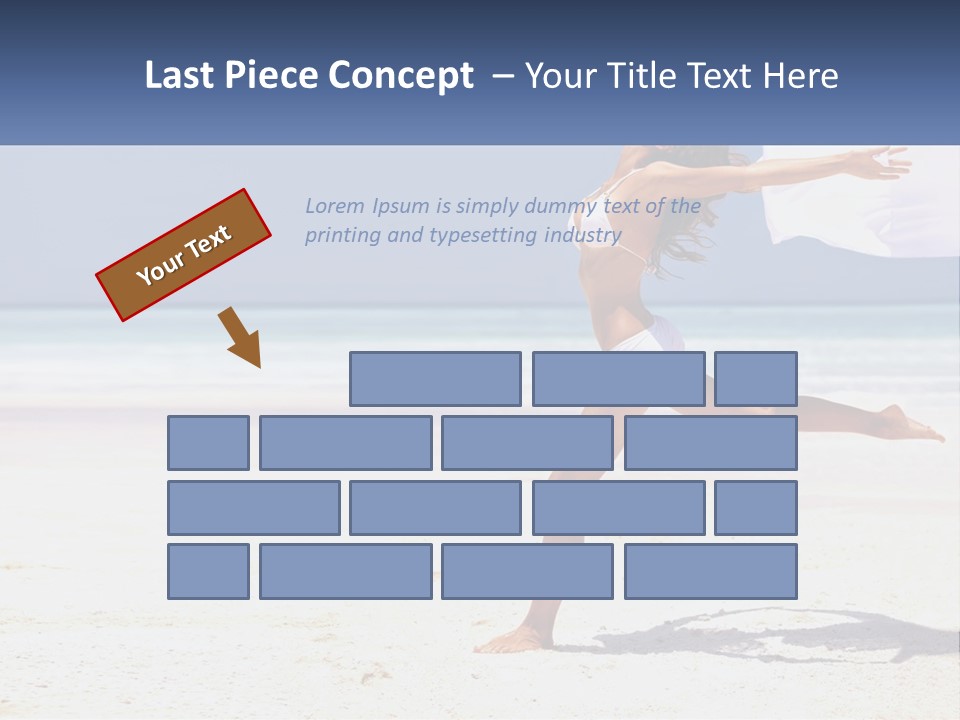 A Woman In A White Bikini On A Beach PowerPoint Template