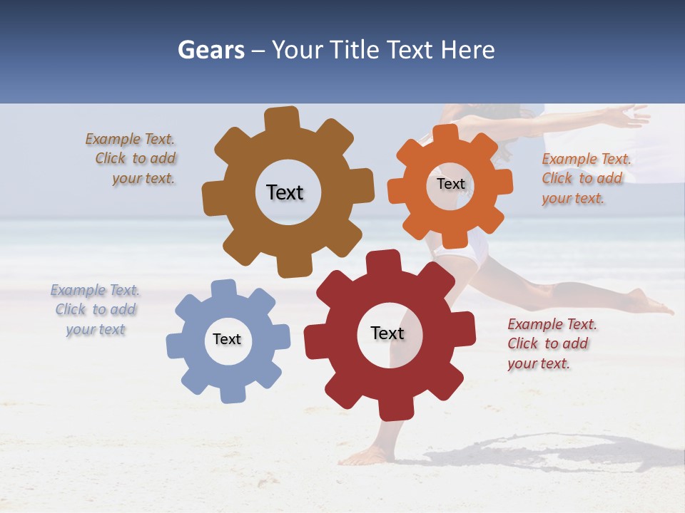 A Woman In A White Bikini On A Beach PowerPoint Template