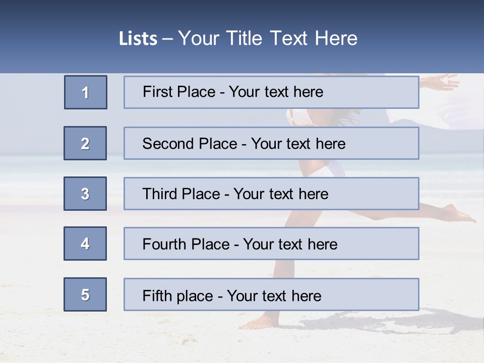 A Woman In A White Bikini On A Beach PowerPoint Template