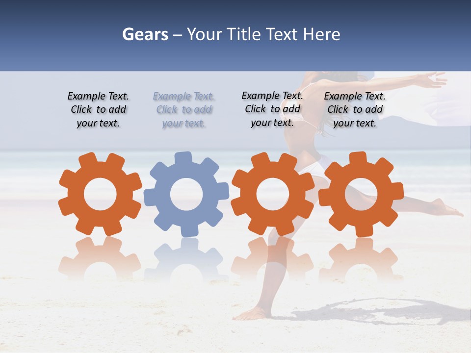 A Woman In A White Bikini On A Beach PowerPoint Template