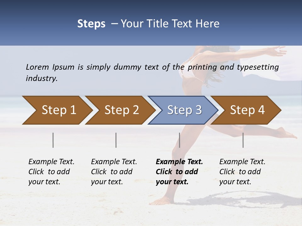 A Woman In A White Bikini On A Beach PowerPoint Template