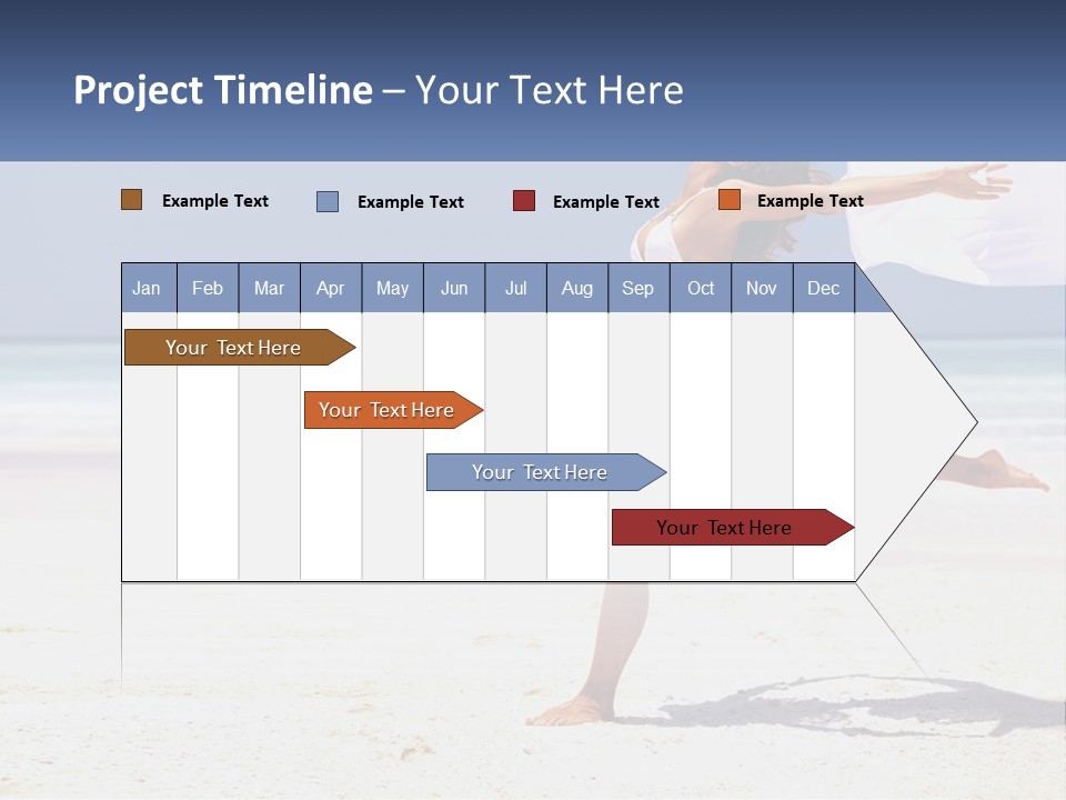 A Woman In A White Bikini On A Beach PowerPoint Template