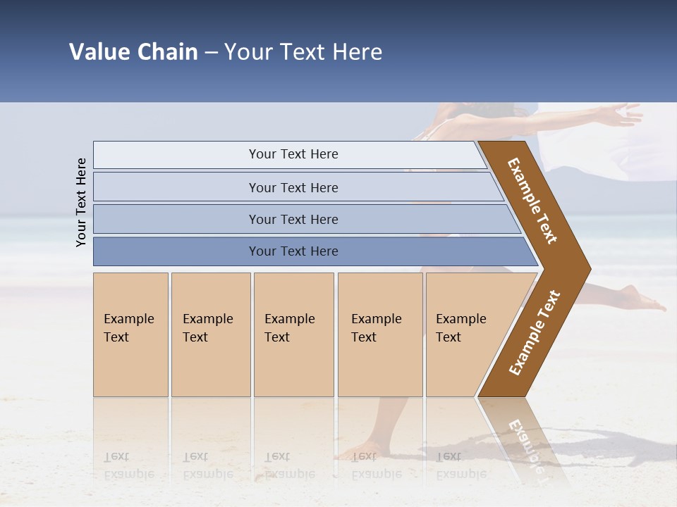 A Woman In A White Bikini On A Beach PowerPoint Template