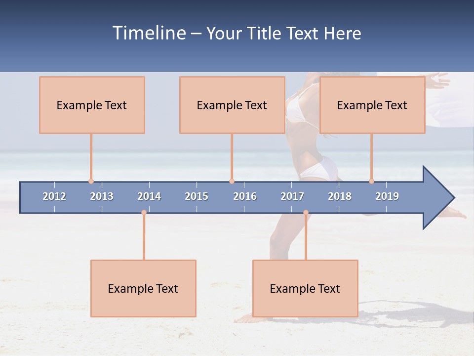 A Woman In A White Bikini On A Beach PowerPoint Template