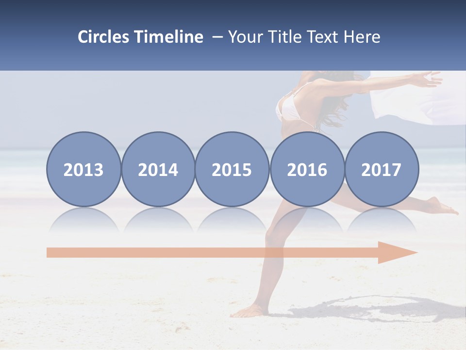 A Woman In A White Bikini On A Beach PowerPoint Template