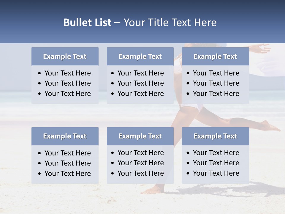 A Woman In A White Bikini On A Beach PowerPoint Template