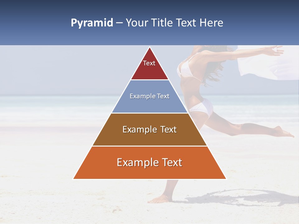 A Woman In A White Bikini On A Beach PowerPoint Template