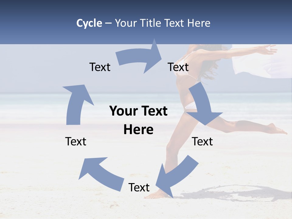 A Woman In A White Bikini On A Beach PowerPoint Template