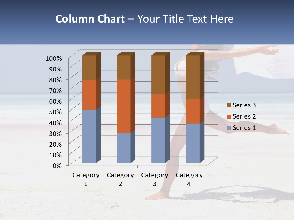 A Woman In A White Bikini On A Beach PowerPoint Template