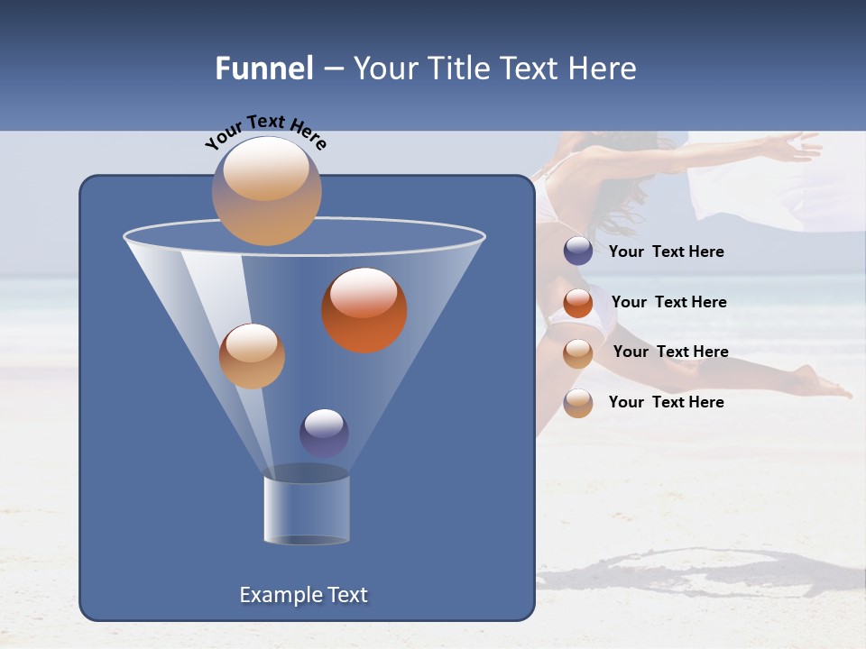 A Woman In A White Bikini On A Beach PowerPoint Template