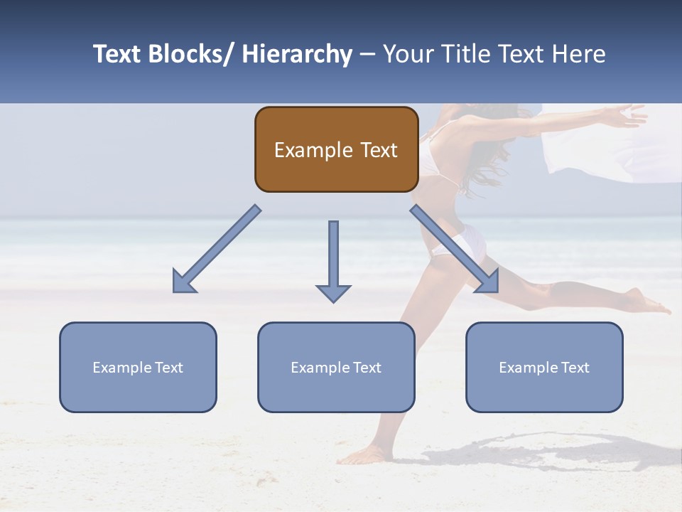 A Woman In A White Bikini On A Beach PowerPoint Template