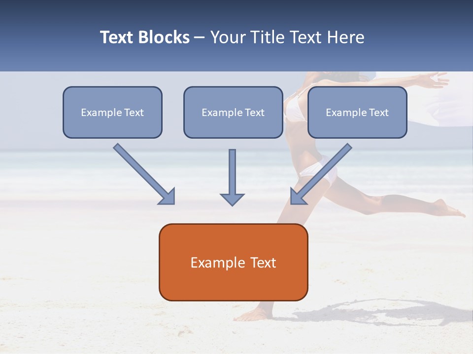 A Woman In A White Bikini On A Beach PowerPoint Template