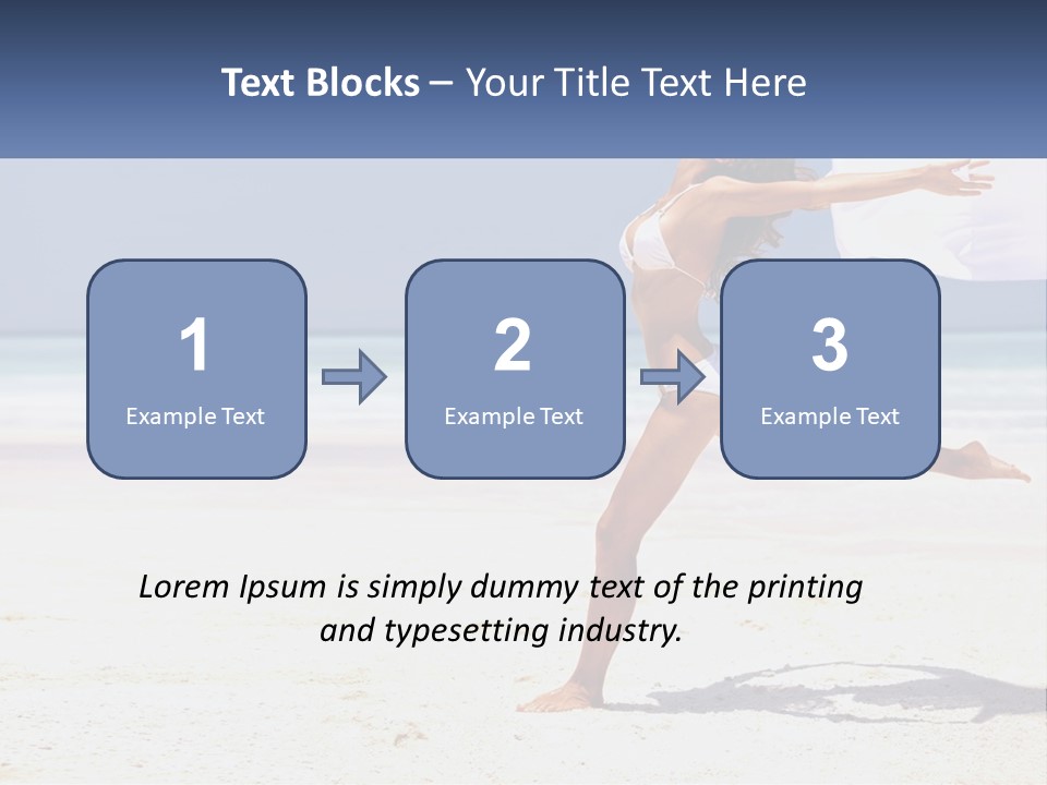 A Woman In A White Bikini On A Beach PowerPoint Template