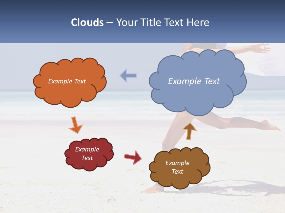 A Woman In A White Bikini On A Beach PowerPoint Template