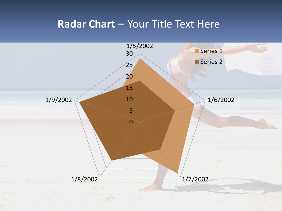 A Woman In A White Bikini On A Beach PowerPoint Template