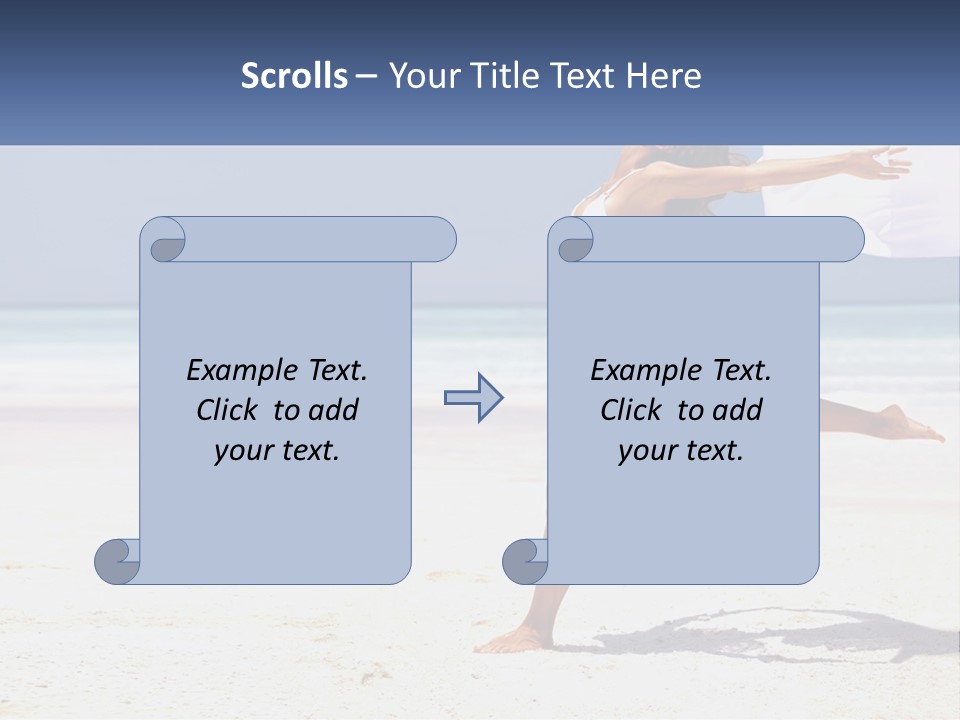 A Woman In A White Bikini On A Beach PowerPoint Template