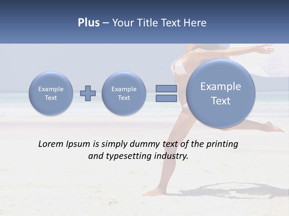 A Woman In A White Bikini On A Beach PowerPoint Template