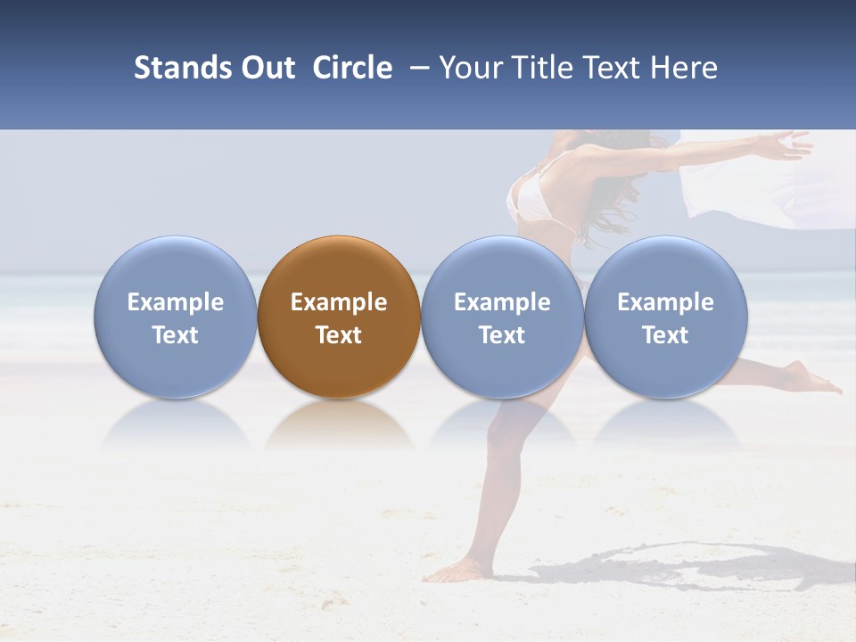 A Woman In A White Bikini On A Beach PowerPoint Template