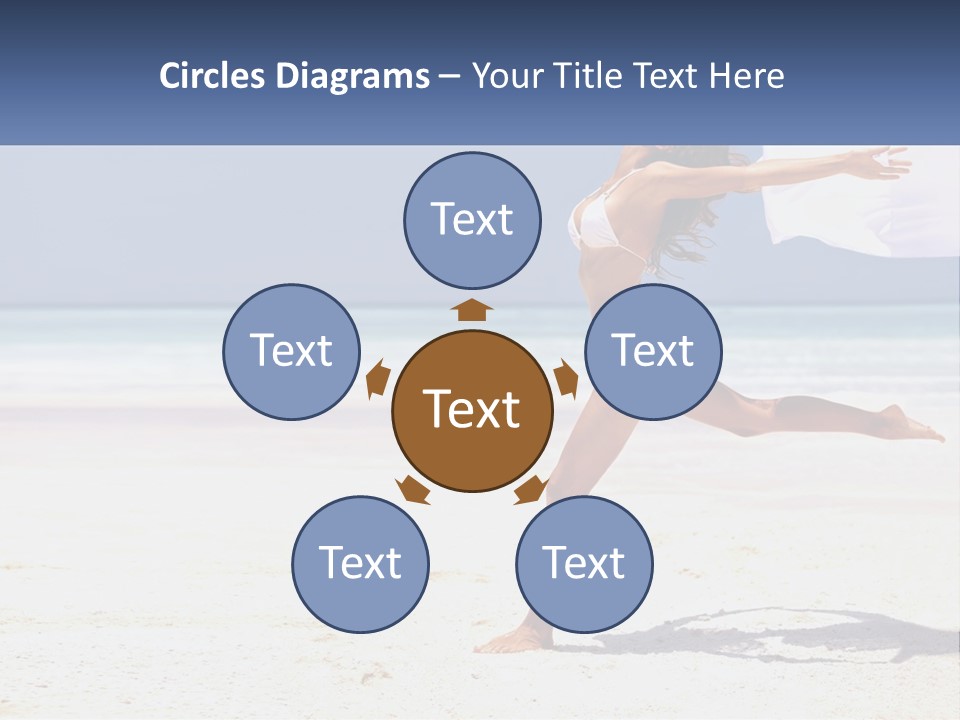 A Woman In A White Bikini On A Beach PowerPoint Template