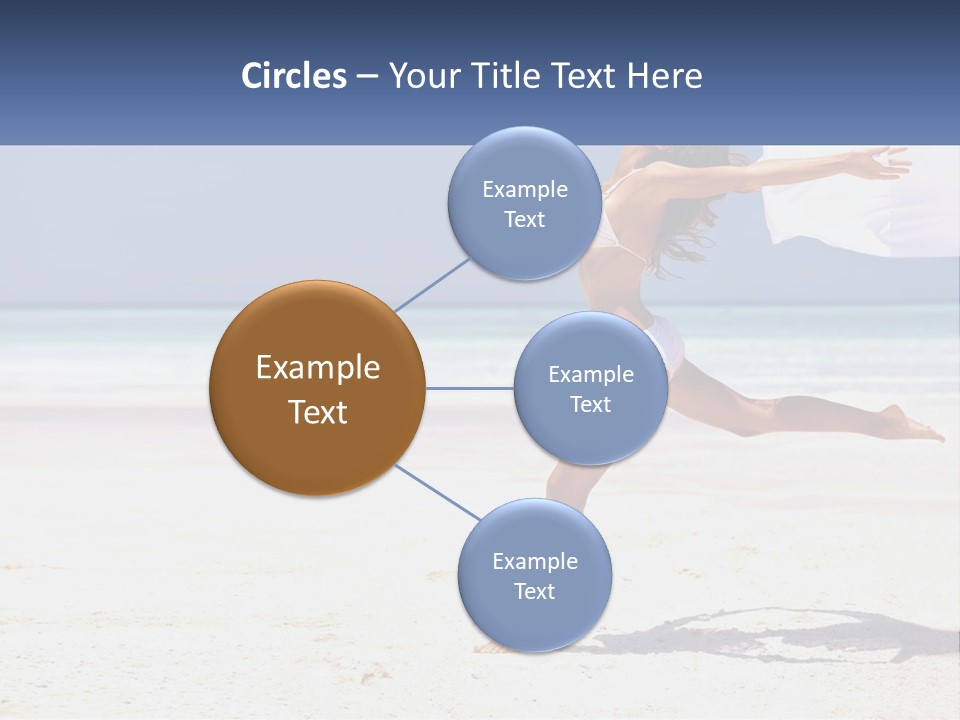 A Woman In A White Bikini On A Beach PowerPoint Template