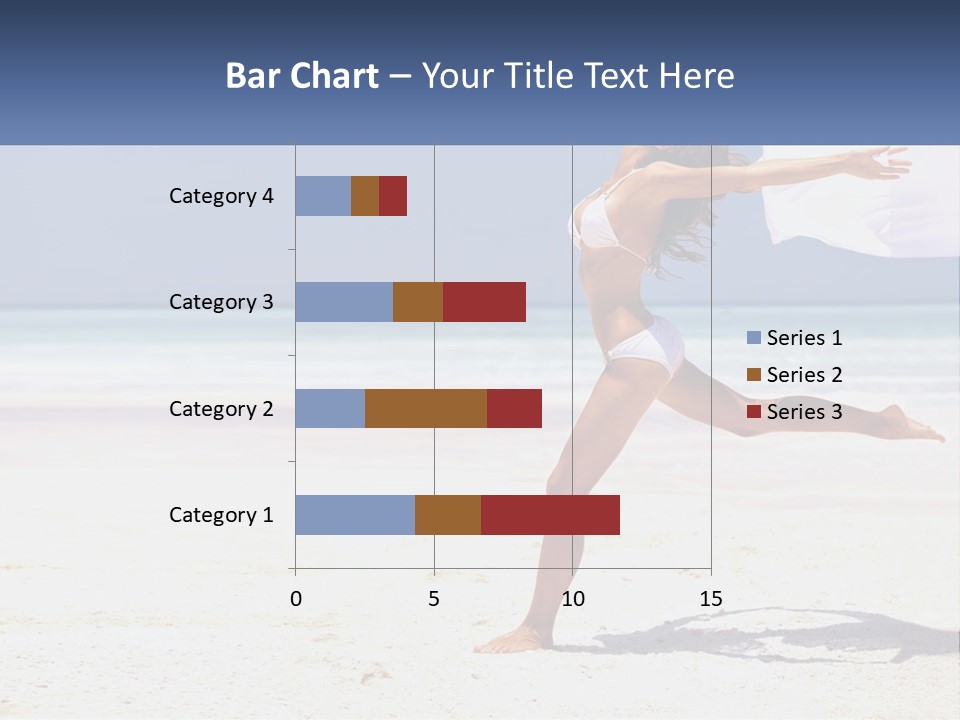 A Woman In A White Bikini On A Beach PowerPoint Template