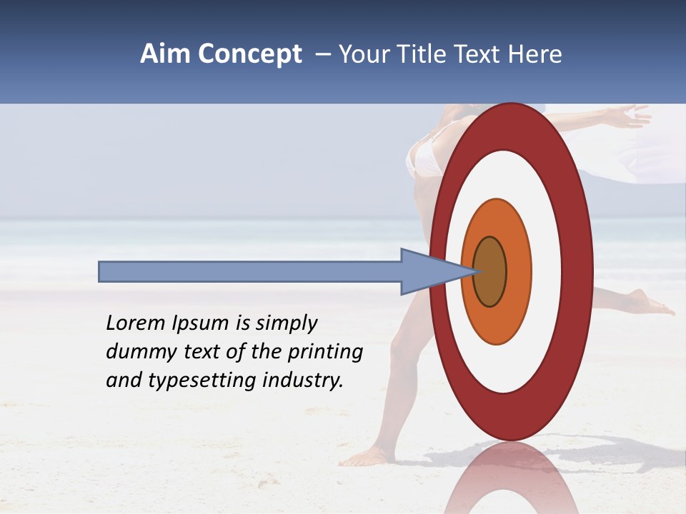 A Woman In A White Bikini On A Beach PowerPoint Template