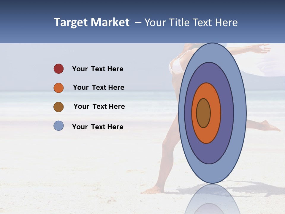 A Woman In A White Bikini On A Beach PowerPoint Template