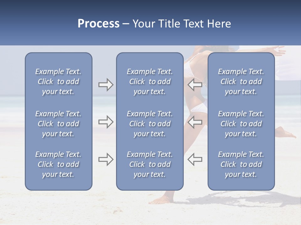 A Woman In A White Bikini On A Beach PowerPoint Template