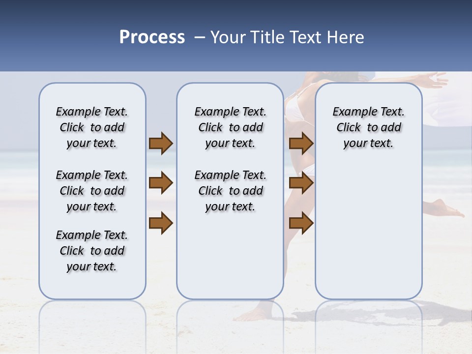 A Woman In A White Bikini On A Beach PowerPoint Template