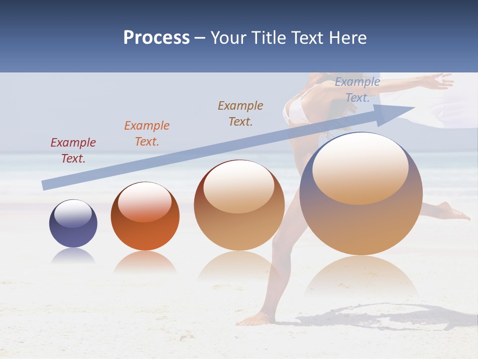 A Woman In A White Bikini On A Beach PowerPoint Template