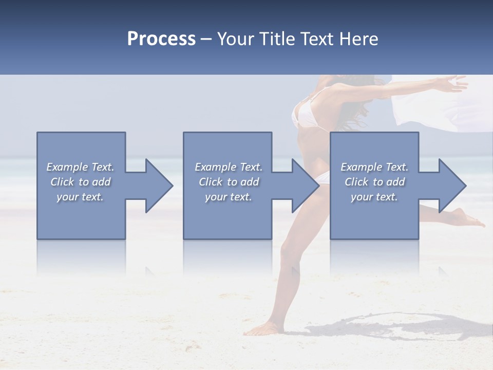 A Woman In A White Bikini On A Beach PowerPoint Template