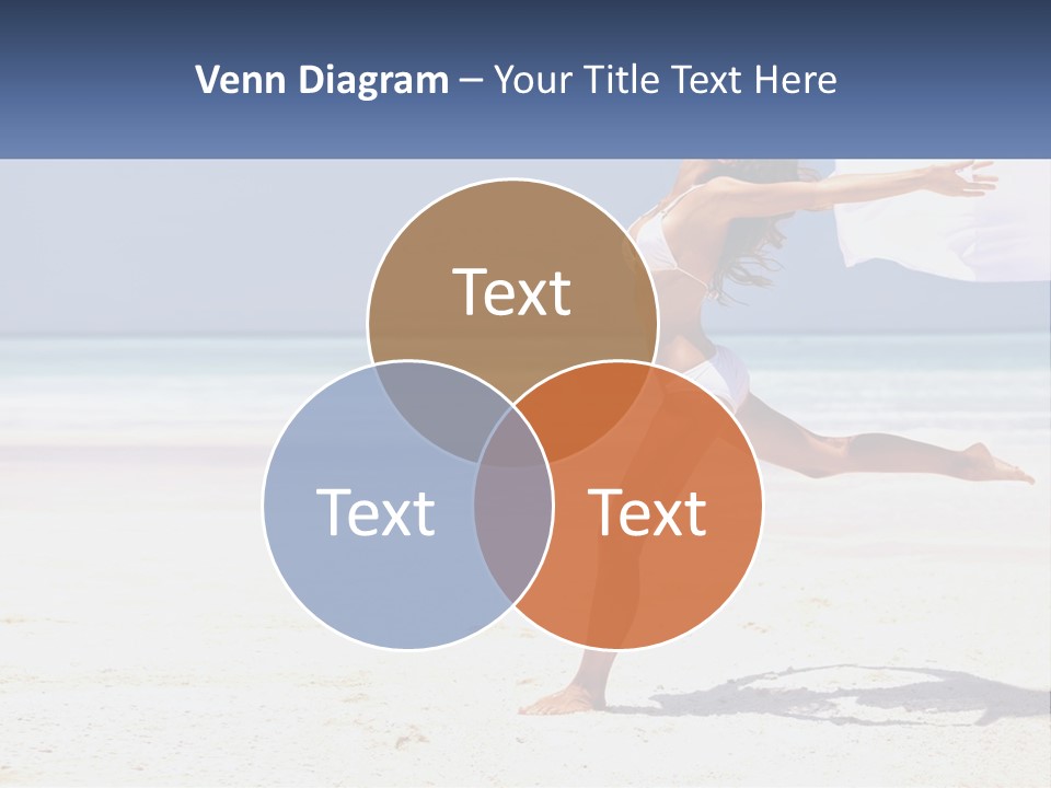 A Woman In A White Bikini On A Beach PowerPoint Template