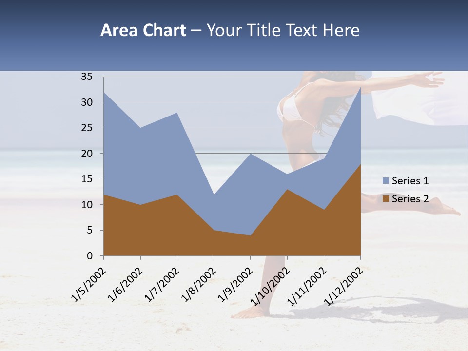 A Woman In A White Bikini On A Beach PowerPoint Template