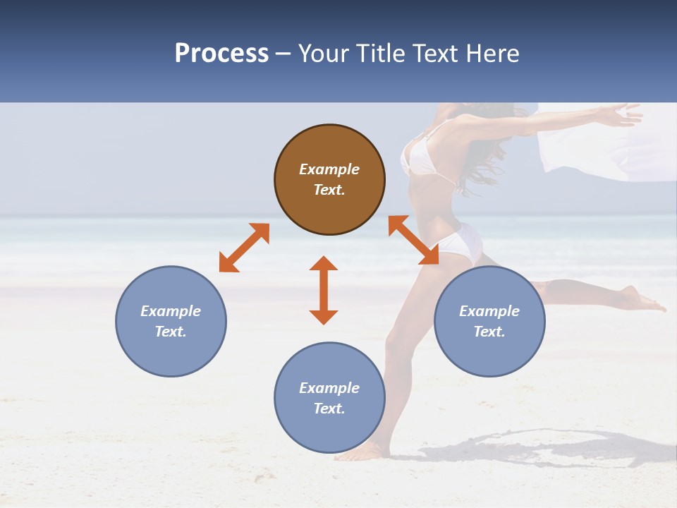 A Woman In A White Bikini On A Beach PowerPoint Template