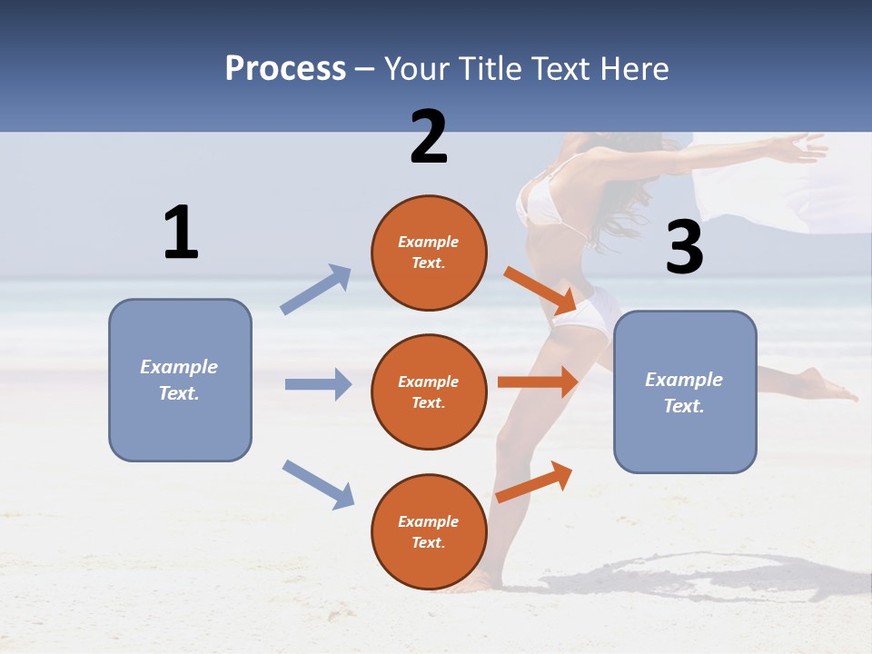 A Woman In A White Bikini On A Beach PowerPoint Template