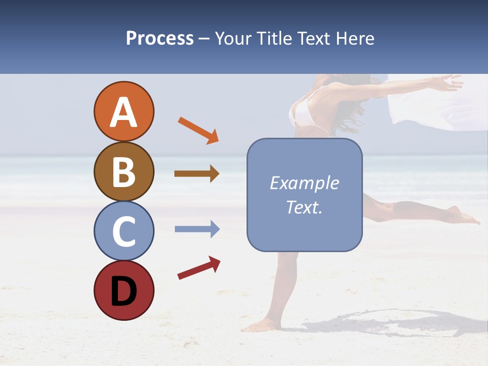 A Woman In A White Bikini On A Beach PowerPoint Template