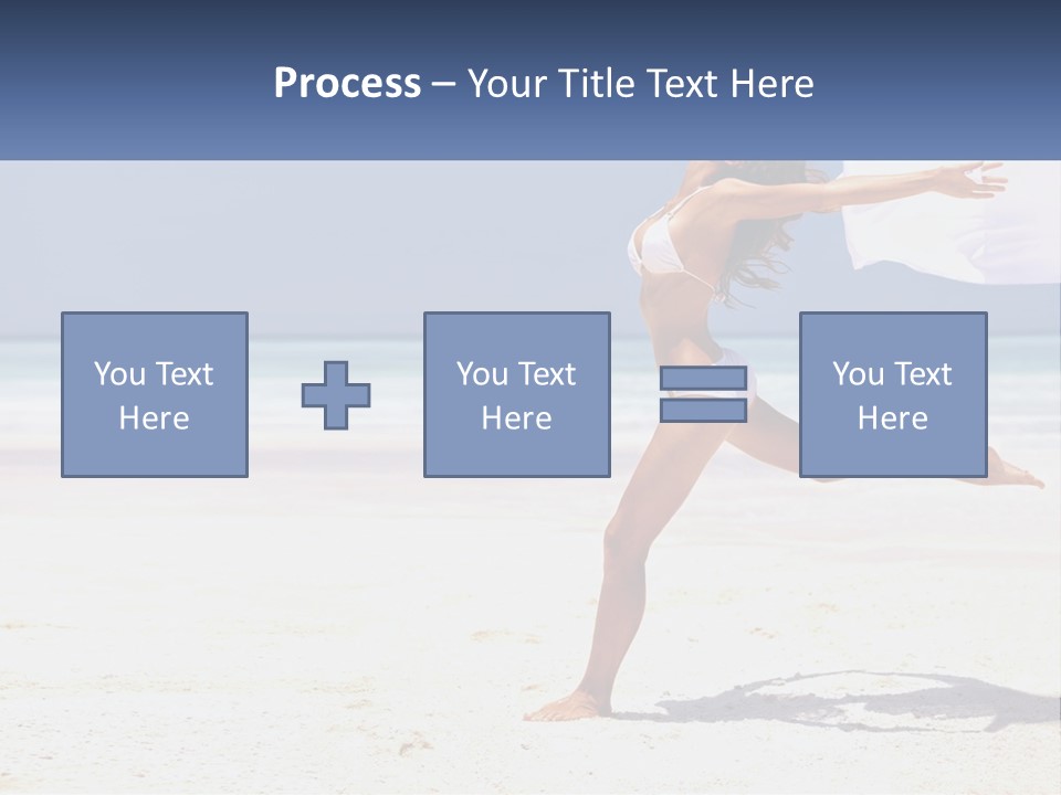 A Woman In A White Bikini On A Beach PowerPoint Template