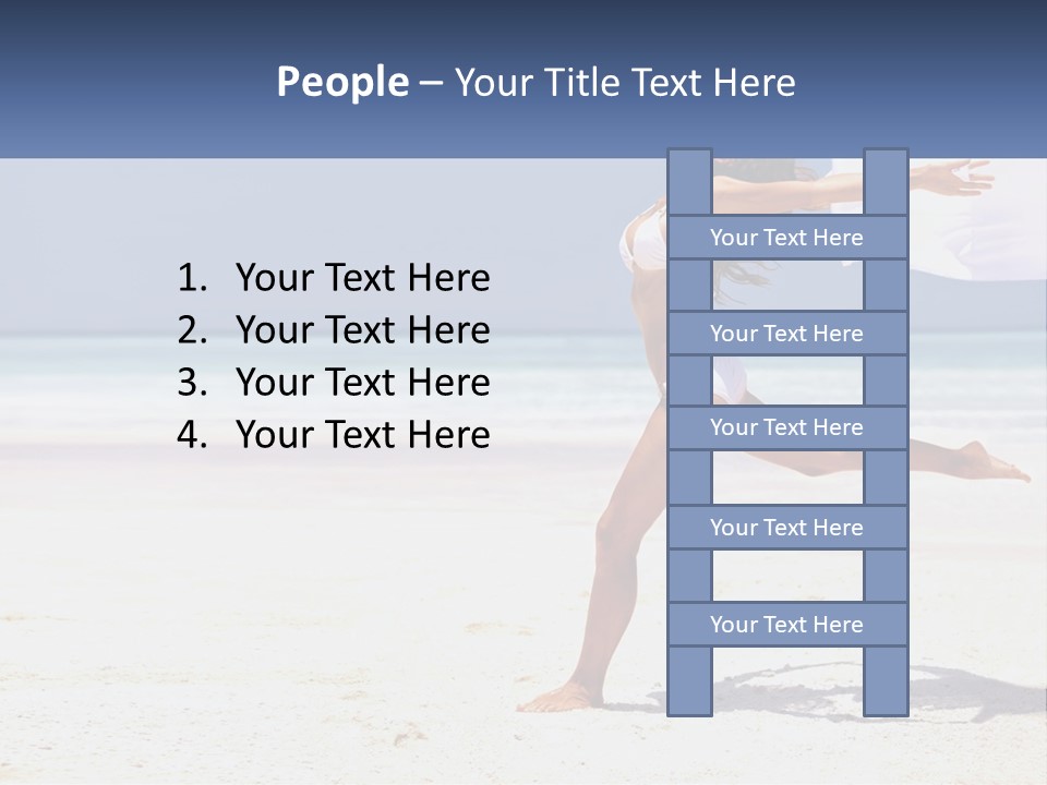 A Woman In A White Bikini On A Beach PowerPoint Template