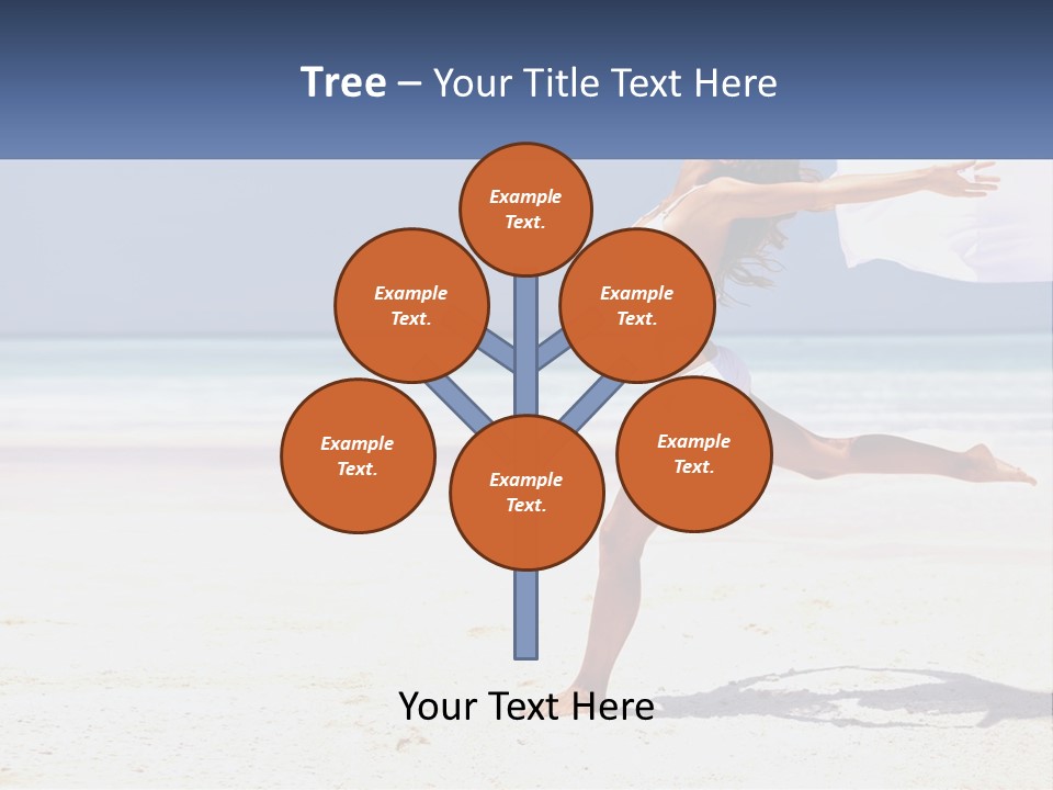 A Woman In A White Bikini On A Beach PowerPoint Template
