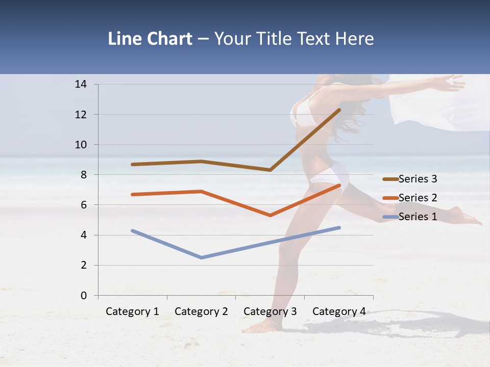 A Woman In A White Bikini On A Beach PowerPoint Template