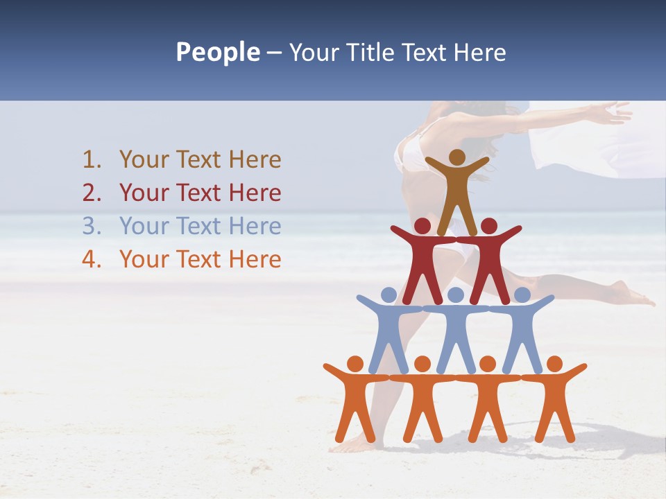 A Woman In A White Bikini On A Beach PowerPoint Template