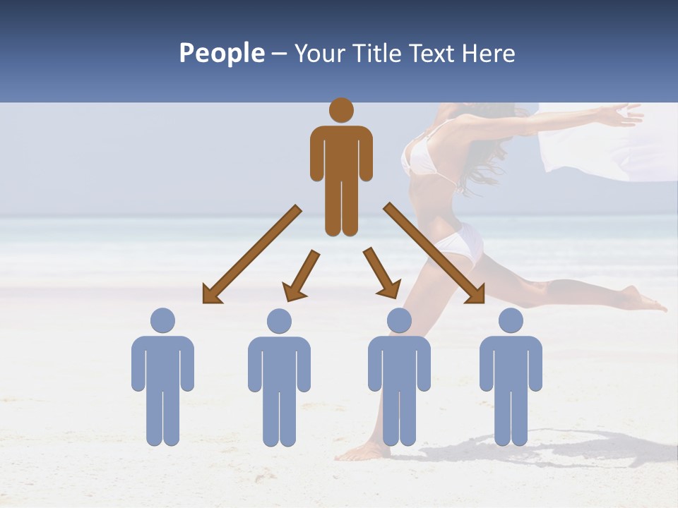 A Woman In A White Bikini On A Beach PowerPoint Template