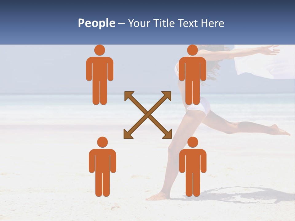 A Woman In A White Bikini On A Beach PowerPoint Template