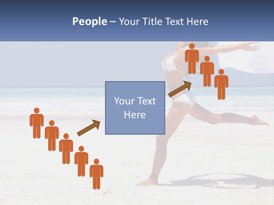 A Woman In A White Bikini On A Beach PowerPoint Template