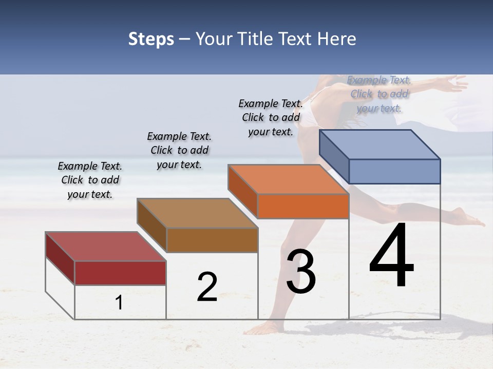 A Woman In A White Bikini On A Beach PowerPoint Template