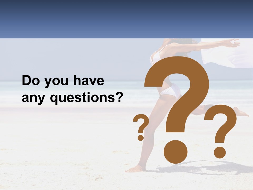 A Woman In A White Bikini On A Beach PowerPoint Template