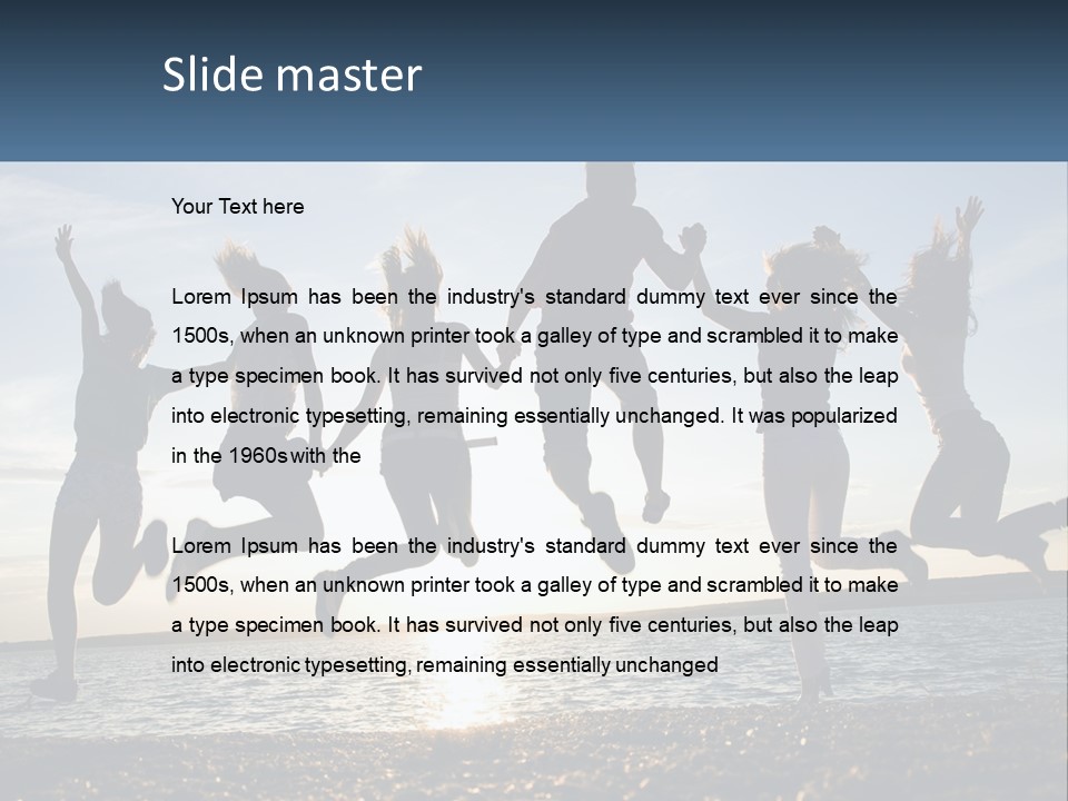 A Group Of People Jumping Into The Air PowerPoint Template