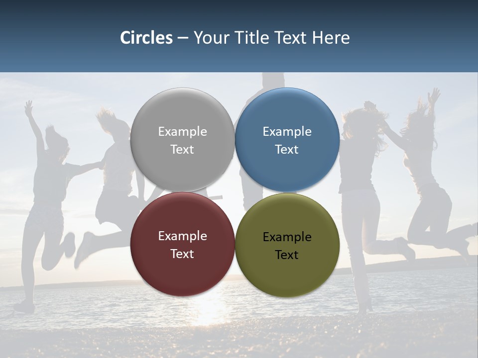 A Group Of People Jumping Into The Air PowerPoint Template