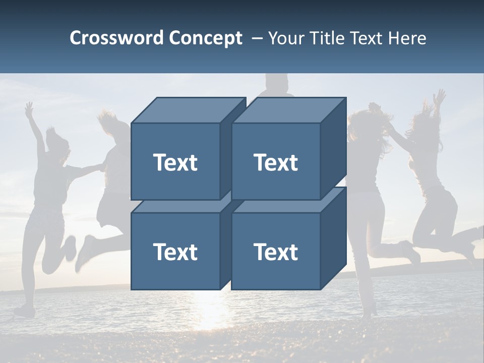 A Group Of People Jumping Into The Air PowerPoint Template