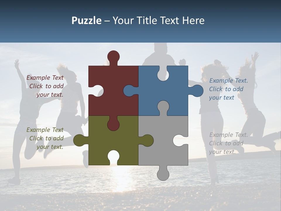 A Group Of People Jumping Into The Air PowerPoint Template